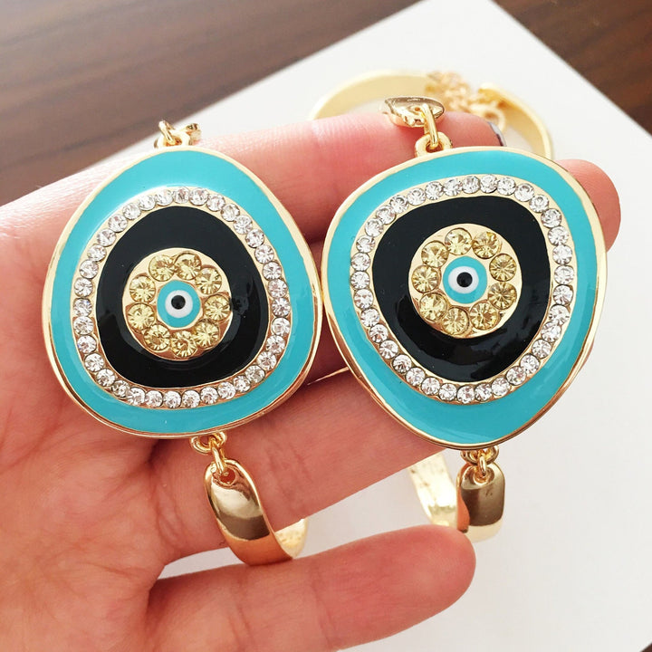 Greek Evil Eye Turquoise Bracelet, Adjustable