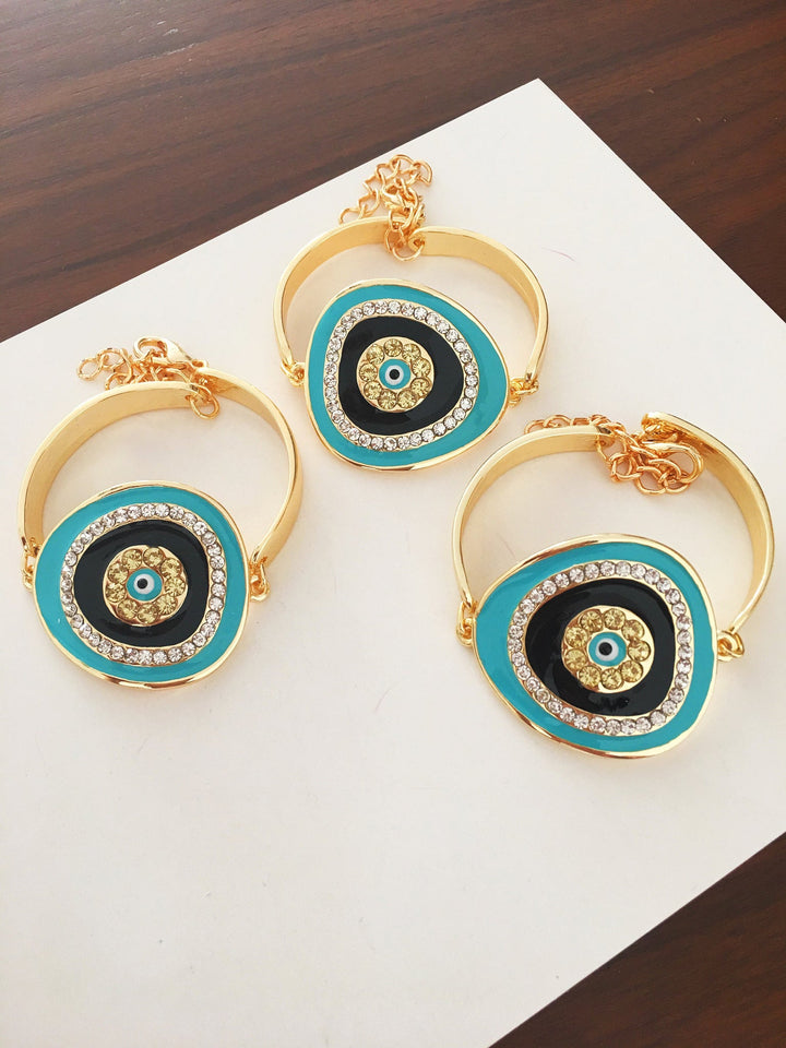 Greek Evil Eye Turquoise Bracelet, Adjustable