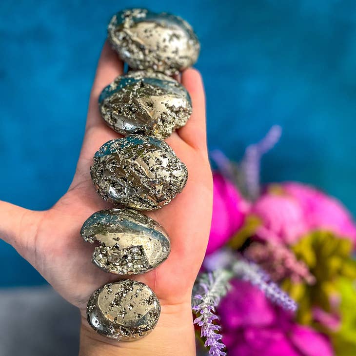 BEAUTIFUL Pyrite Palm Stones, Ethically Sourced