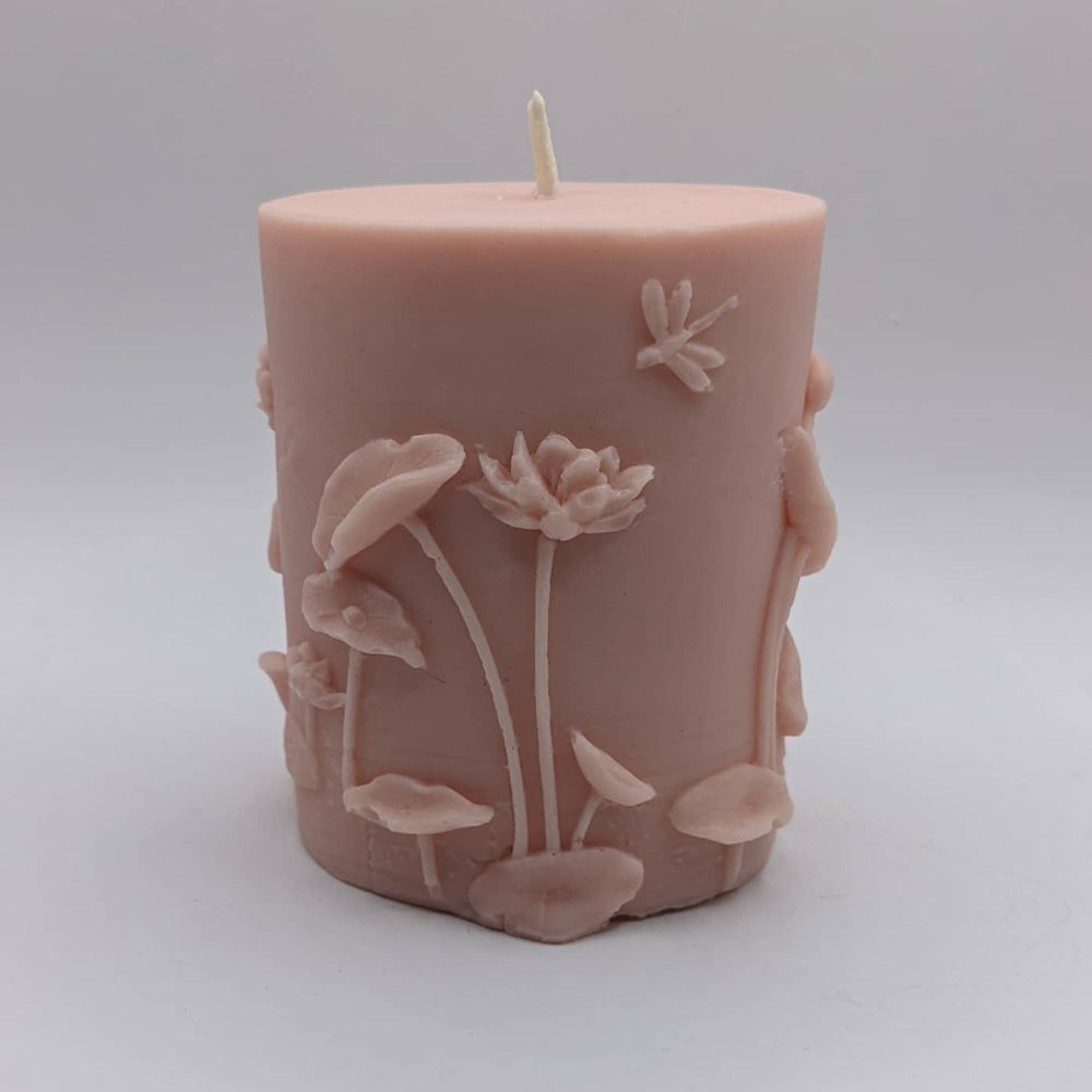 Fae Pink Candle from the back