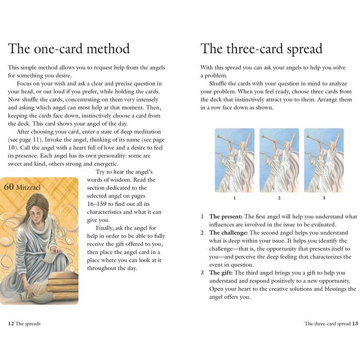 Card with the guide book on it from the Guardian Angel Oracle Deck