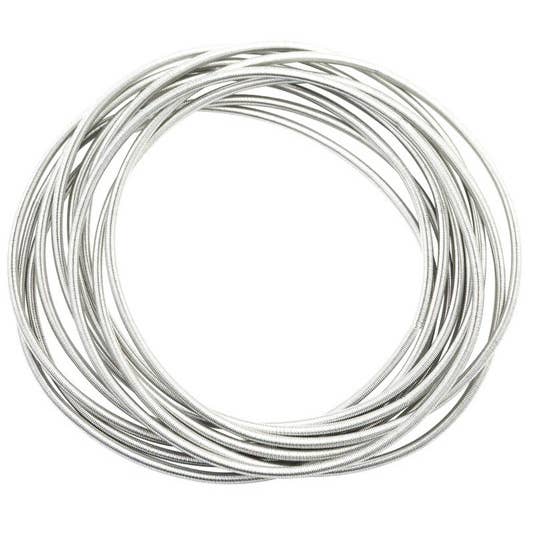 Liv Rocks Guitar String Stackable Bracelets Stackable Stretchy Set 5 Silver