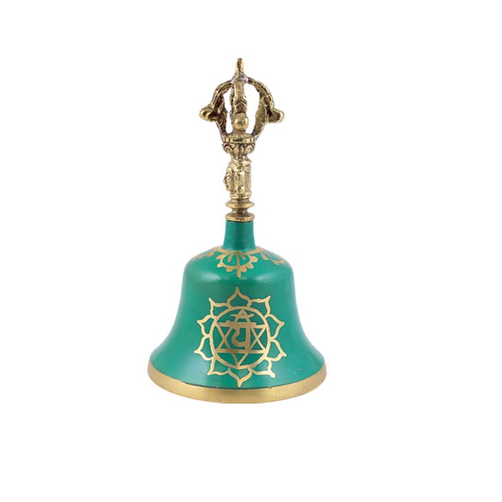 Green 4th Chakra Bronze Tibetan Alter Bells