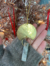 Image of Vida + Luz Gemstone Moon Drop Ornament Labradorite