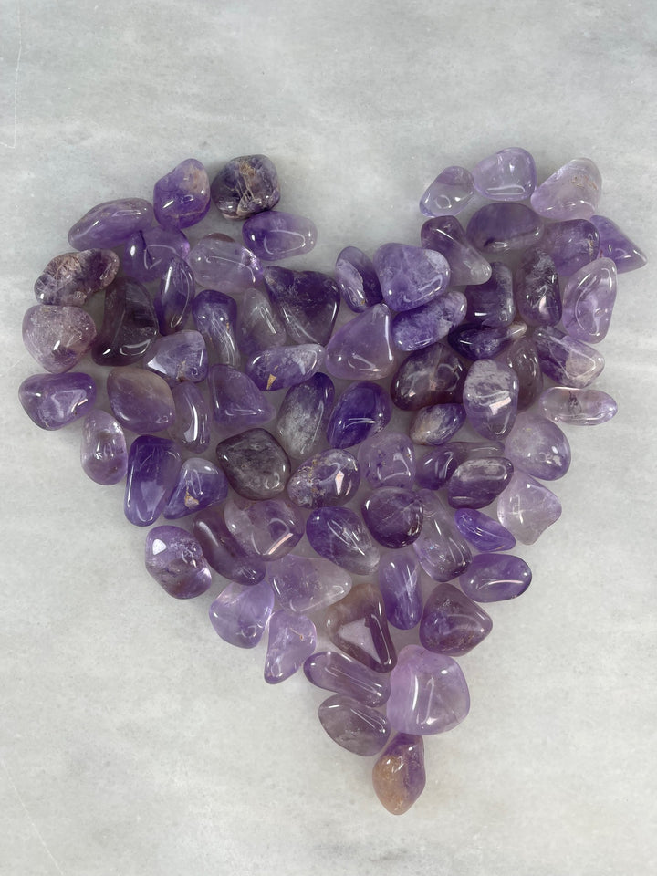 Light Amethyst Tumblers shaped into a heart