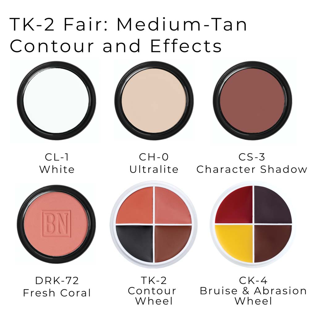 palettes and pigments in the Theatrical Creme Kit- TK-2 Fair: Medium-Tan