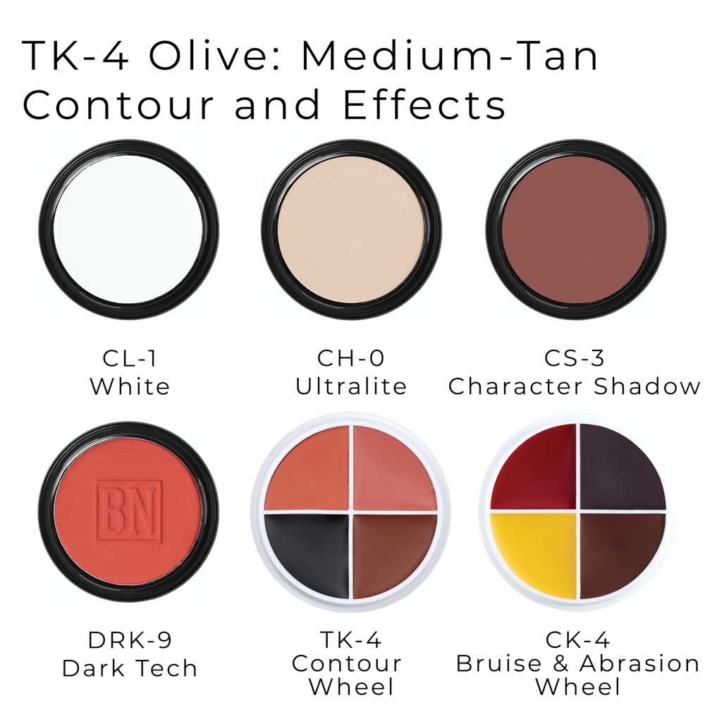 Color palettes and pigments in the Theatrical Creme Kit- TK-4 Olive: Medium-Deep