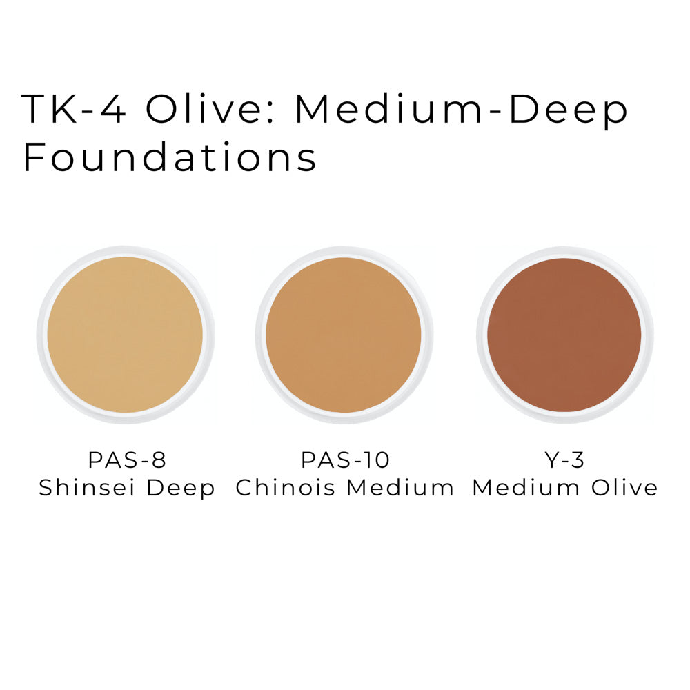 Foundation colors in the Theatrical Creme Kit- TK-4 Olive: Medium-Deep