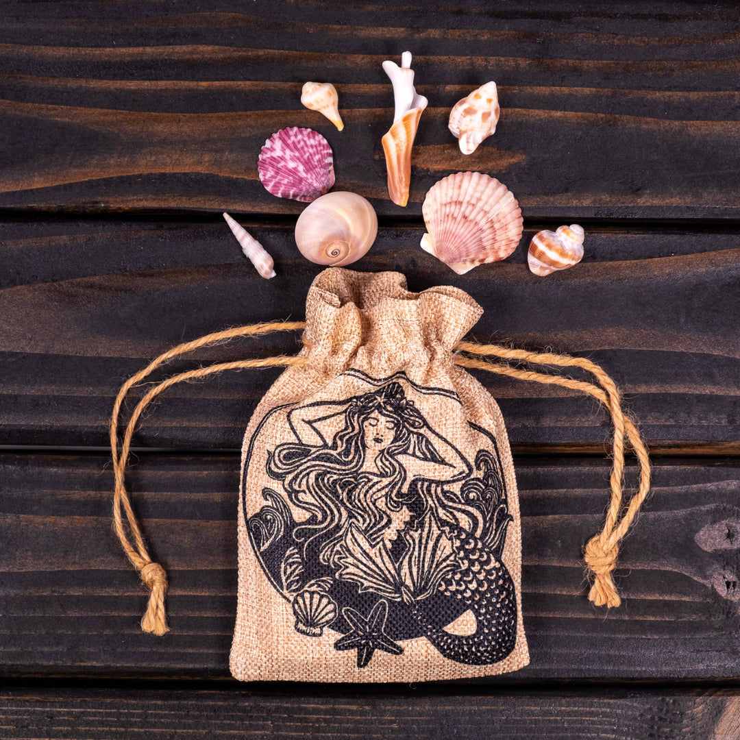 Mermaid Sea Witch Small Crystal Seashell Collection Pouch