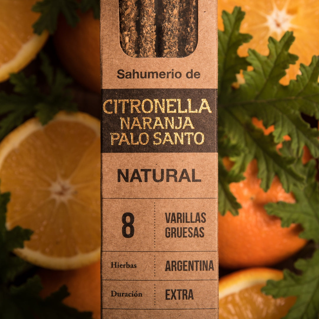 Citronella, Orange Peel, Palo Santo Natural Resin Incense Sticks