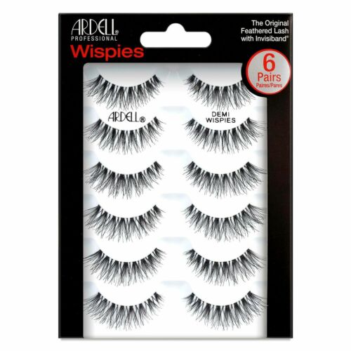 Ardell Feathered Lash with Invisiband Eyelashes-Demi Wispies Black - 6 Pack