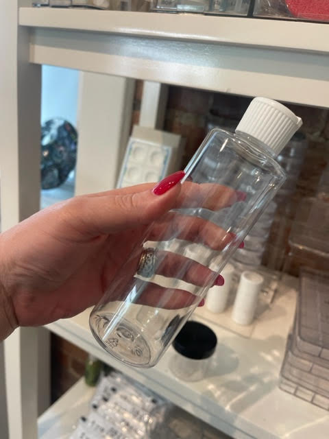 Clear Cylinder Bottle Flip Top